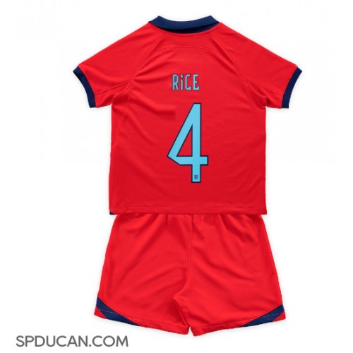 Dječji Nogometni Dres Engleska Declan Rice #4 Gostujuci SP 2022 Kratak Rukav (+ Kratke hlače)